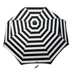 Horizontal Stripes - White and Black Folding Umbrella