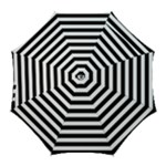 Horizontal Stripes - White and Black Golf Umbrella
