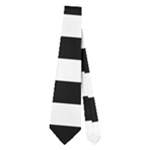 Horizontal Stripes - White and Black Necktie (Two Side)