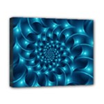 Glossy Light Blue Spiral Fractal Canvas 10  x 8  (Stretched)