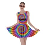 Psychedelic Rainbow Spiral Skater Dress