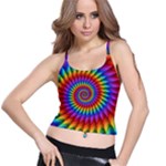 Psychedelic Rainbow Spiral Spaghetti Strap Bra Top