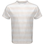 Horizontal Stripes - White and Seashell Men s Cotton Tee