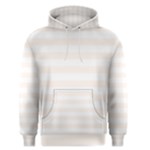 Horizontal Stripes - White and Seashell Men s Pullover Hoodie