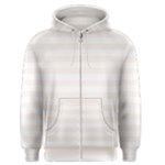 Horizontal Stripes - White and Seashell Men s Zipper Hoodie