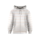 Horizontal Stripes - White and Seashell Kid s Zipper Hoodie