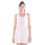 Horizontal Stripes - White and Seashell Scoop Neck Skater Dress