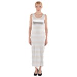 Horizontal Stripes - White and Seashell Fitted Maxi Dress