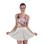 Horizontal Stripes - White and Seashell Mini Skirt