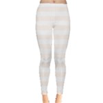 Horizontal Stripes - White and Seashell Women s Leggings