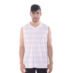 Horizontal Stripes - White and Seashell Men s Basketball Tank Top