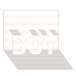 Horizontal Stripes - White and Seashell BOY 3D Greeting Card (7x5)