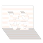 Horizontal Stripes - White and Seashell LOVE 3D Greeting Card (7x5)