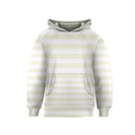 Horizontal Stripes - White and Beige Kid s Pullover Hoodie