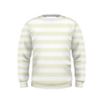 Horizontal Stripes - White and Beige Kid s Sweatshirt