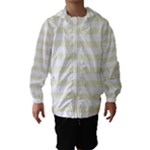 Horizontal Stripes - White and Beige Hooded Wind Breaker (Kids)
