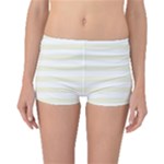 Horizontal Stripes - White and Beige Boyleg Bikini Bottoms