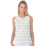 Horizontal Stripes - White and Beige Women s Basketball Tank Top