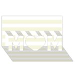 Horizontal Stripes - White and Beige MOM 3D Greeting Card (8x4)