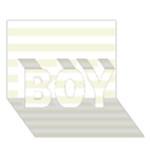 Horizontal Stripes - White and Beige BOY 3D Greeting Card (7x5)