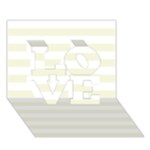 Horizontal Stripes - White and Beige LOVE 3D Greeting Card (7x5)