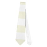 Horizontal Stripes - White and Beige Necktie (One Side)