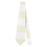 Horizontal Stripes - White and Beige Necktie (Two Side)