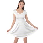 Horizontal Stripes - White and Ivory Cap Sleeve Dress