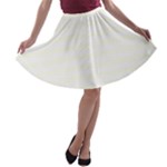 Horizontal Stripes - White and Ivory A-line Skater Skirt