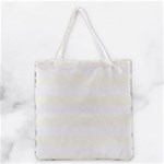 Horizontal Stripes - White and Ivory Grocery Tote Bag
