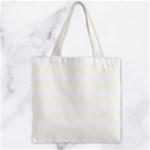 Horizontal Stripes - White and Ivory Zipper Grocery Tote Bag