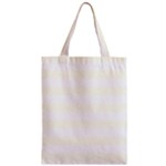 Horizontal Stripes - White and Ivory Zipper Classic Tote Bag