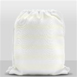 Horizontal Stripes - White and Ivory Drawstring Bag (Small)
