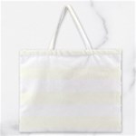 Horizontal Stripes - White and Ivory Zipper Large Tote Bag