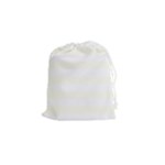 Horizontal Stripes - White and Ivory Drawstring Pouch (S)