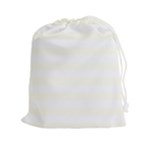 Horizontal Stripes - White and Ivory Drawstring Pouch (XXl)