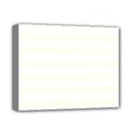 Horizontal Stripes - White and Ivory Deluxe Canvas 14  x 11  (Stretched)