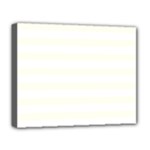 Horizontal Stripes - White and Ivory Deluxe Canvas 20  x 16  (Stretched)