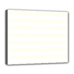 Horizontal Stripes - White and Ivory Deluxe Canvas 24  x 20  (Stretched)