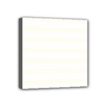 Horizontal Stripes - White and Ivory Mini Canvas 4  x 4  (Stretched)