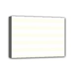 Horizontal Stripes - White and Ivory Mini Canvas 7  x 5  (Stretched)