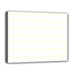Horizontal Stripes - White and Ivory Canvas 14  x 11  (Stretched)