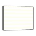 Horizontal Stripes - White and Ivory Canvas 16  x 12  (Stretched)