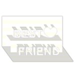 Horizontal Stripes - White and Ivory Best Friends 3D Greeting Card (8x4)