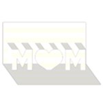 Horizontal Stripes - White and Ivory MOM 3D Greeting Card (8x4)