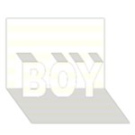 Horizontal Stripes - White and Ivory BOY 3D Greeting Card (7x5)