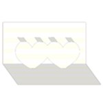 Horizontal Stripes - White and Ivory Twin Hearts 3D Greeting Card (8x4)