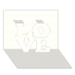 Horizontal Stripes - White and Ivory LOVE 3D Greeting Card (7x5)