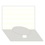 Horizontal Stripes - White and Ivory Circle Bottom 3D Greeting Card (7x5)