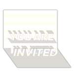 Horizontal Stripes - White and Ivory YOU ARE INVITED 3D Greeting Card (7x5)